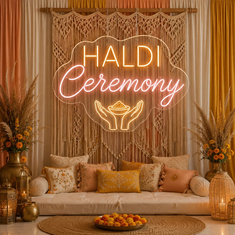 Bohemian Haldi Ceremony Neon Sign