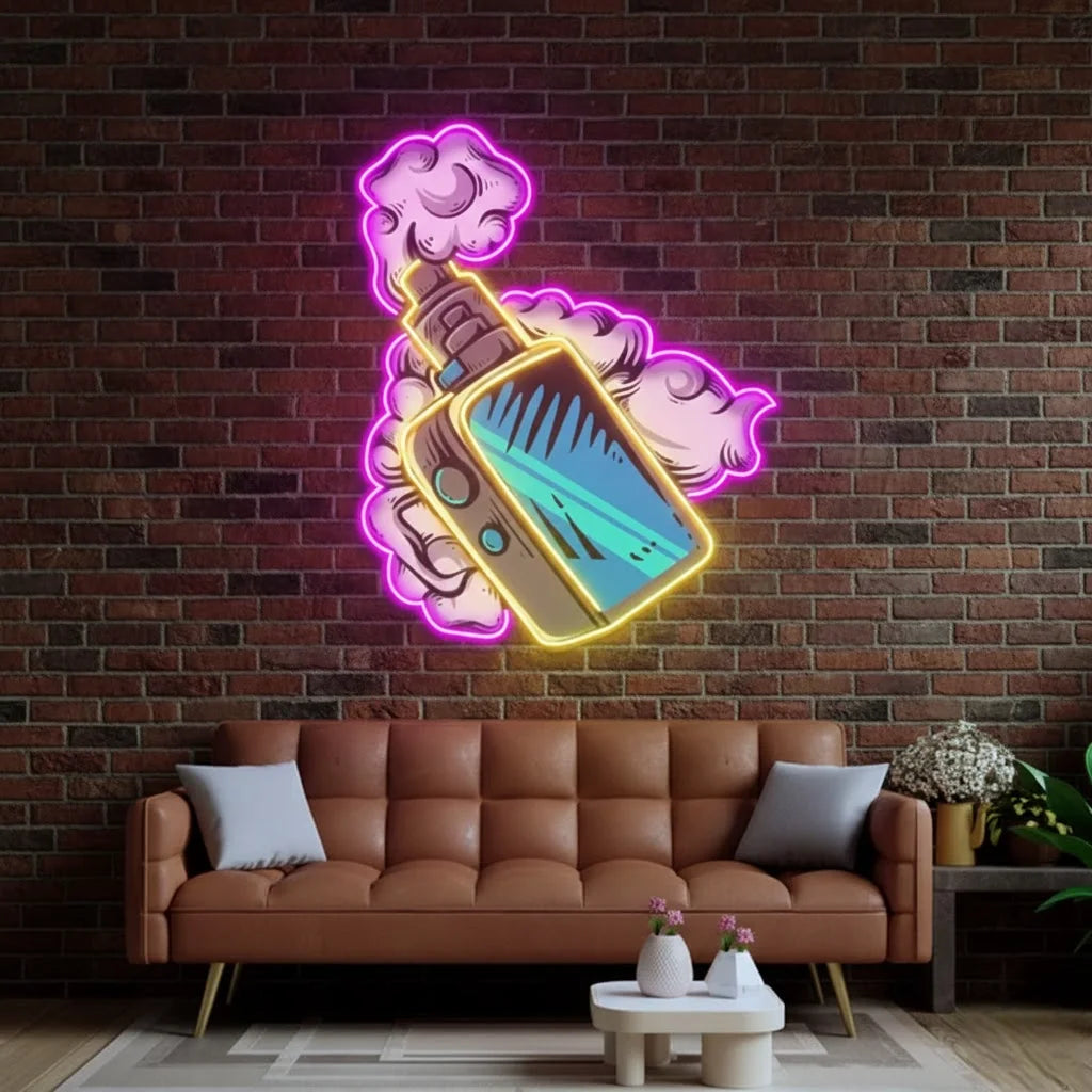 Bottle Bong UV Print Neon Sign
