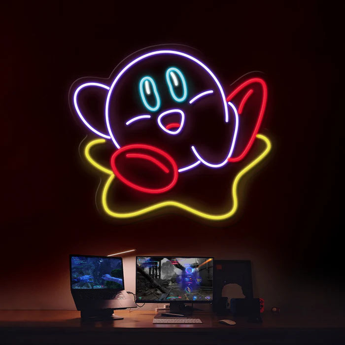 Cartoon Kirby Neon Sign