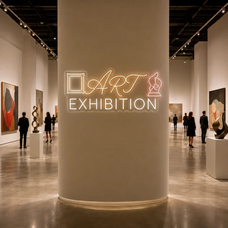 Contemporary Art Exhibition Neon Sign