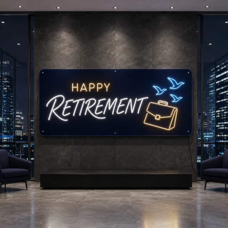 Corporate Freedom Happy Retirement Neon Board