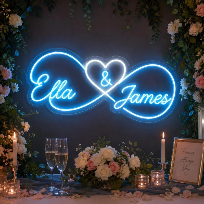 Couple Name Infinity Heart Neon Sign
