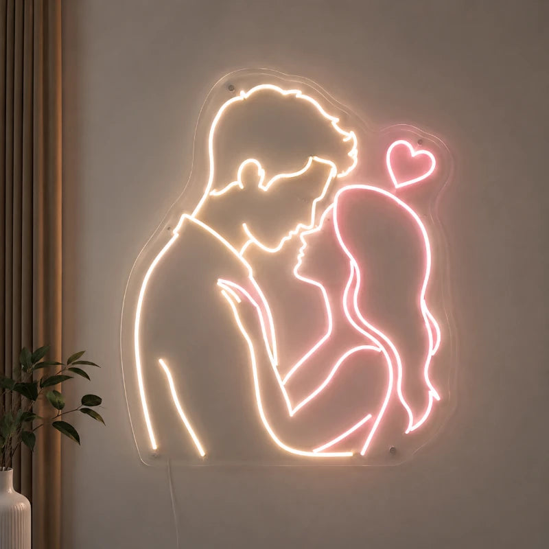 Couple Love Heart LED Neon Sign Board