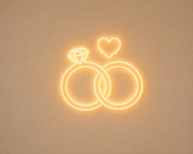 Couple Rings LED Neon Lights Board