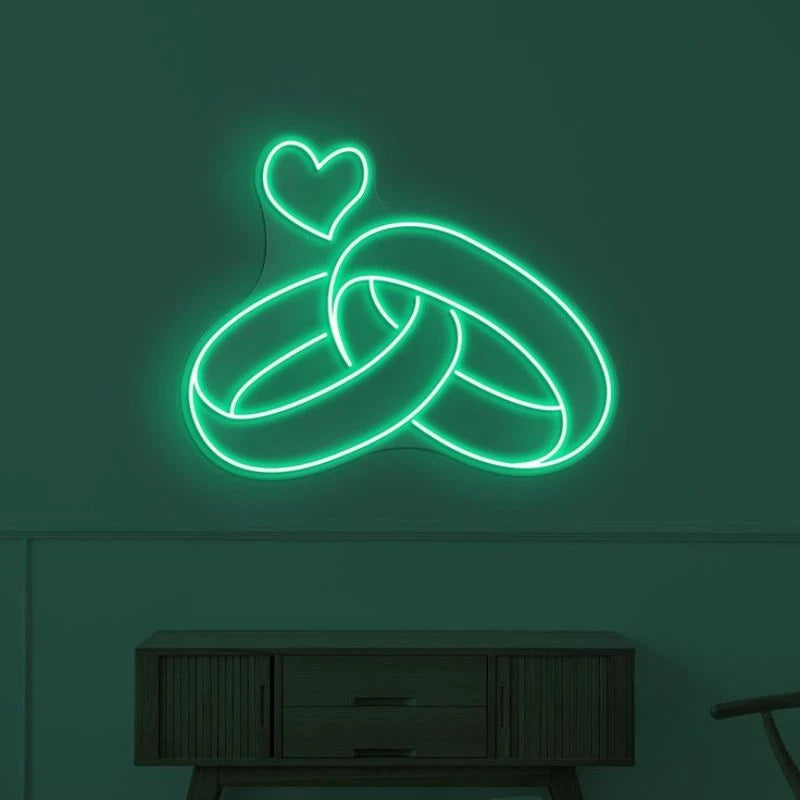 Couple Rings LED Neon Sign