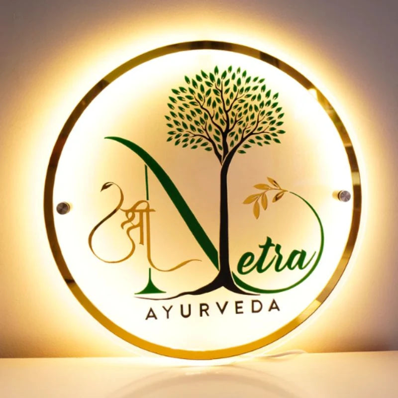 Custom 3D Clear Acrylic Round Business Logo LED Sign