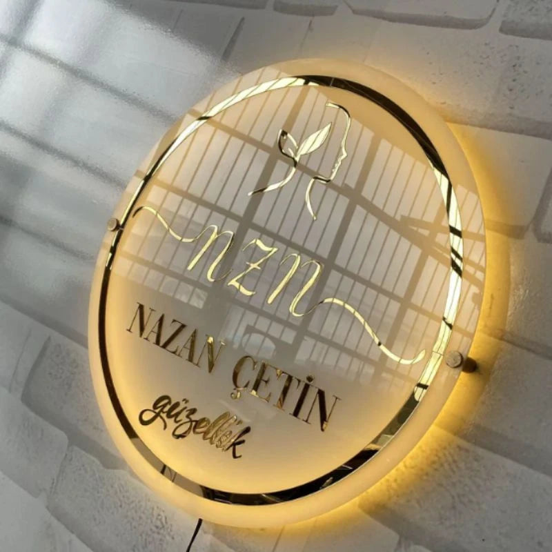 Custom 3D Round Acrylic Business Logo LED Board