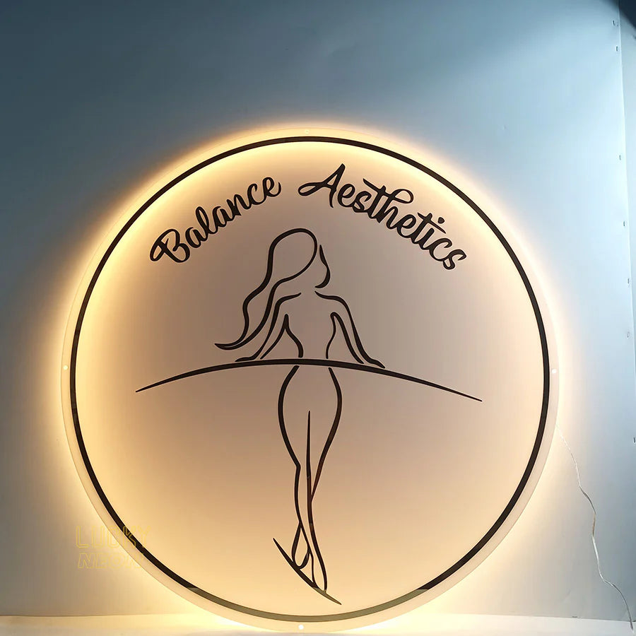 Custom Acrylic Business Sign with Logo with Metal Letters