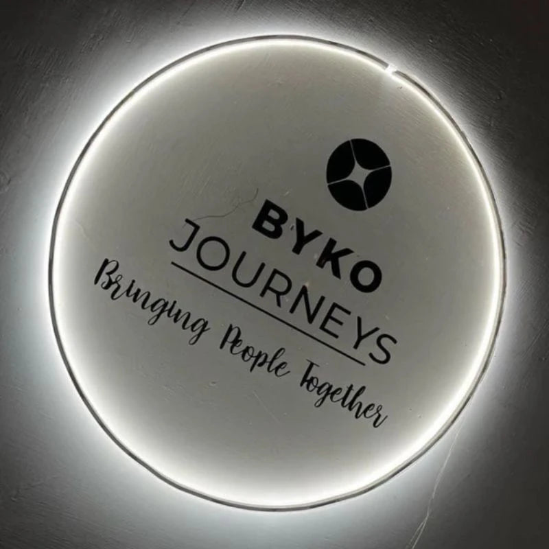 Custom Acrylic Byko Journeys Logo Name Plate