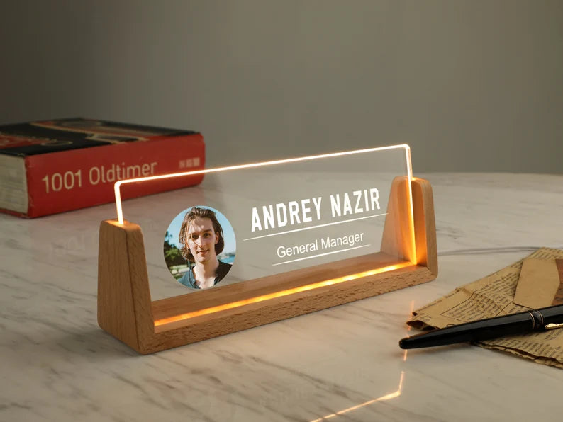 Custom Acrylic LED Table Name Plate