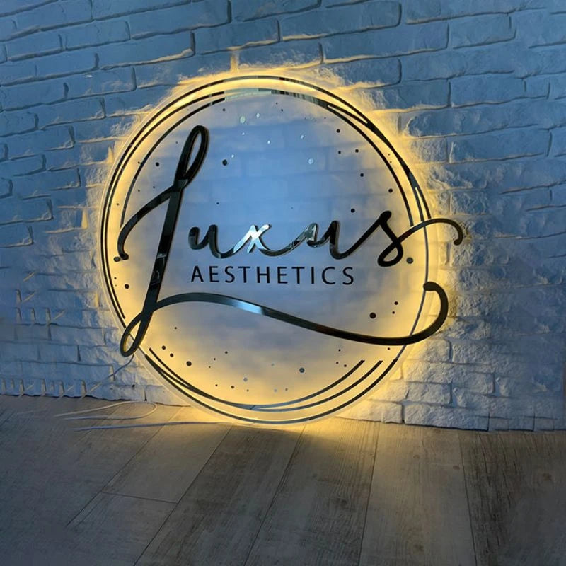 Custom Acrylic Round Backlit Logo Sign