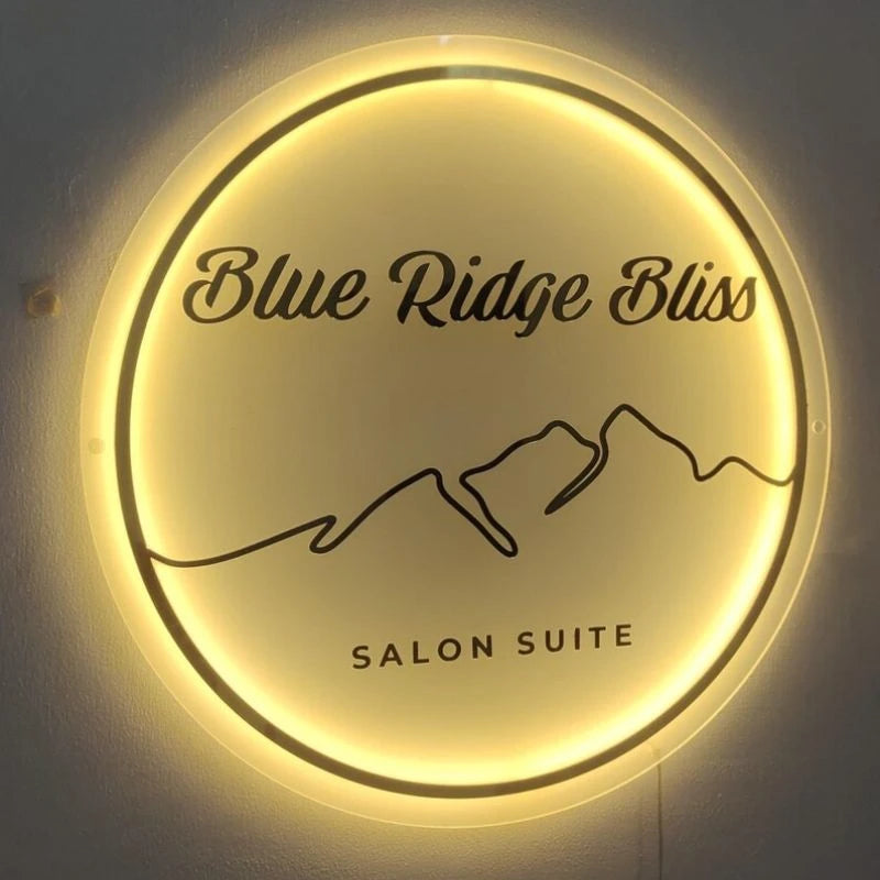 Custom Blue Ridge Bliss Acrylic Logo Sign