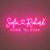 Custom Couple Names With Heart Wedding Neon Sign