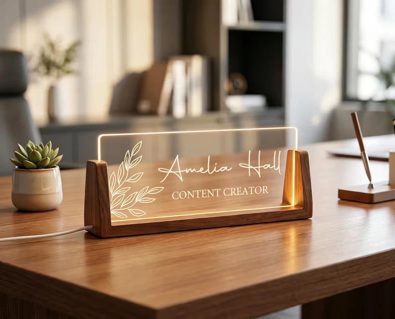 Custom LED Acrylic Desk Name Plate