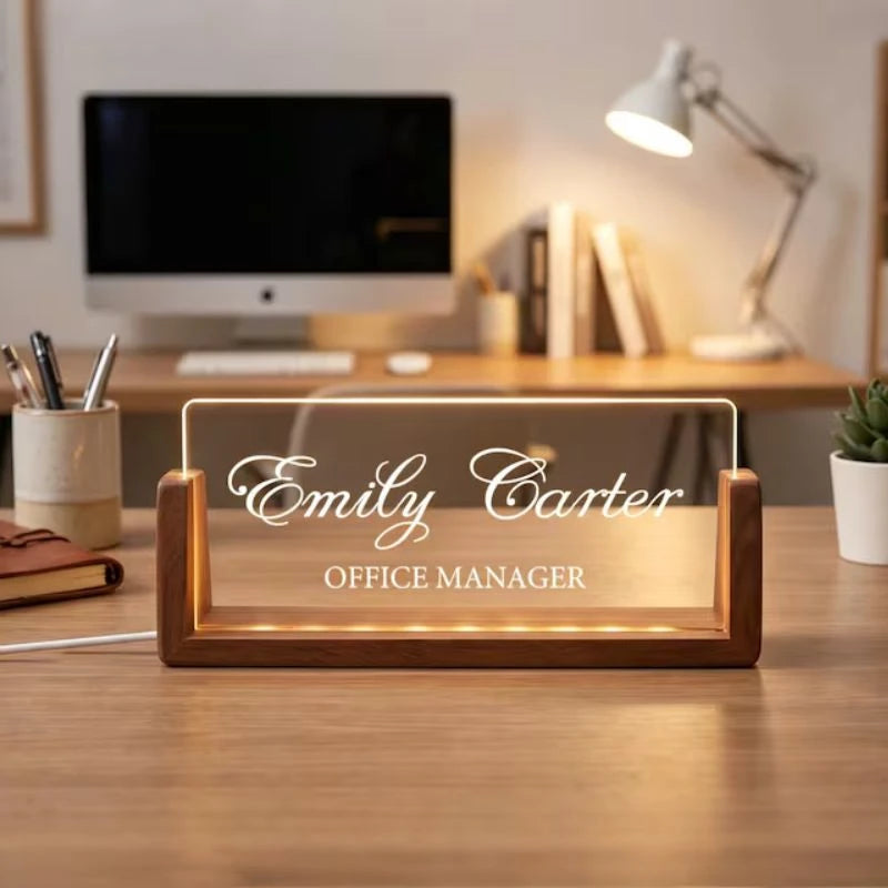 Custom LED Desk Name Plate