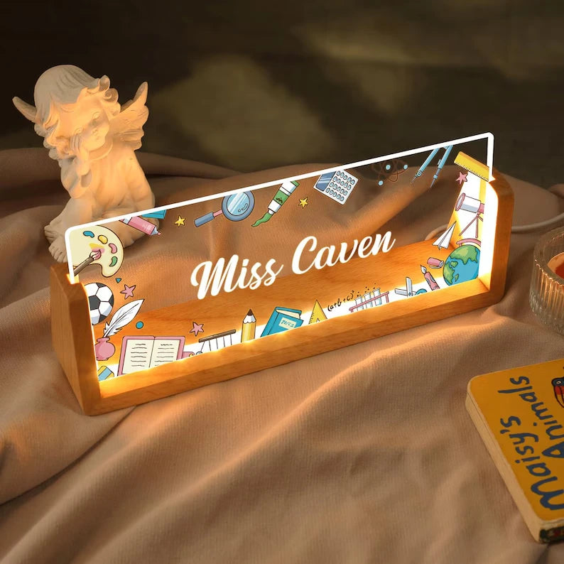 Custom LED Name Desk Plate For Teachers