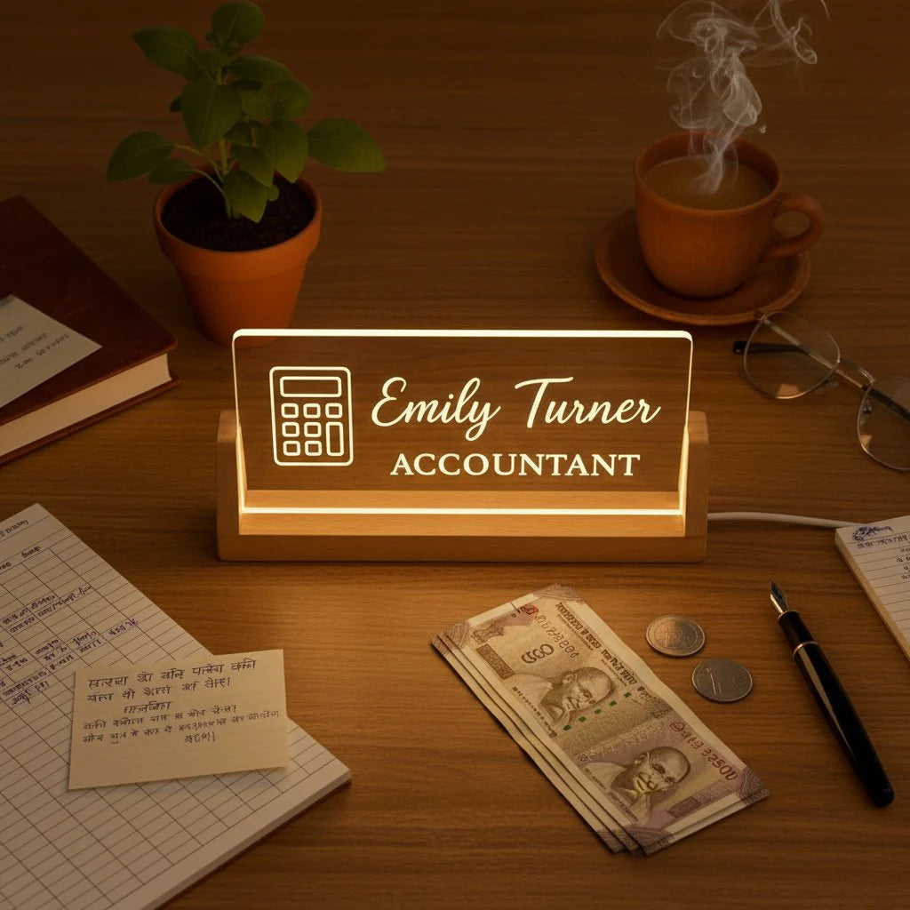 Custom LED Name Plate For Accountants