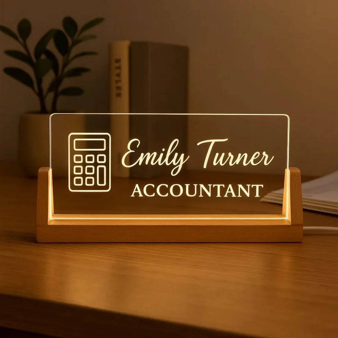 Custom LED Name Plate For Accountants