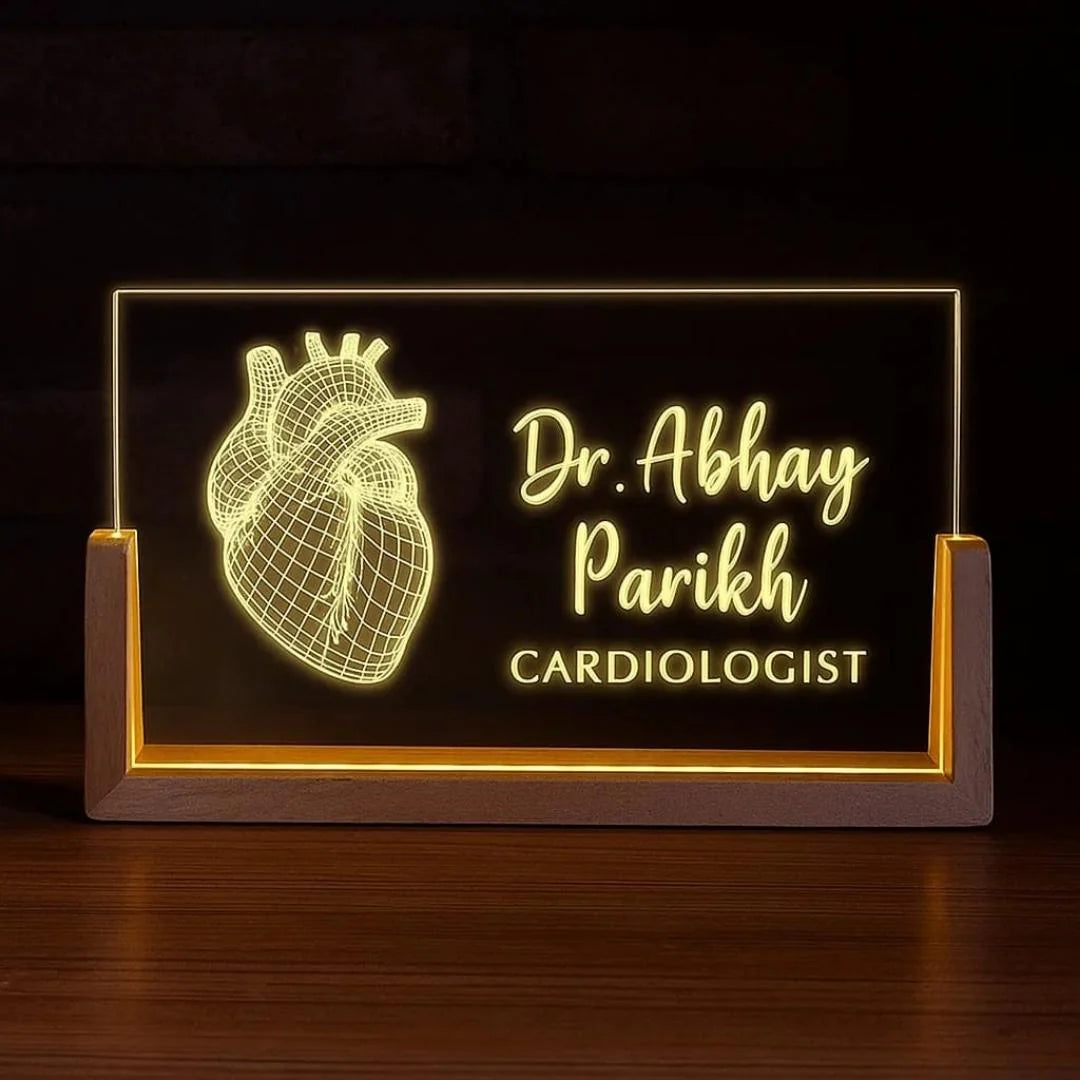 Custom LED Name Plate For Cardiologists