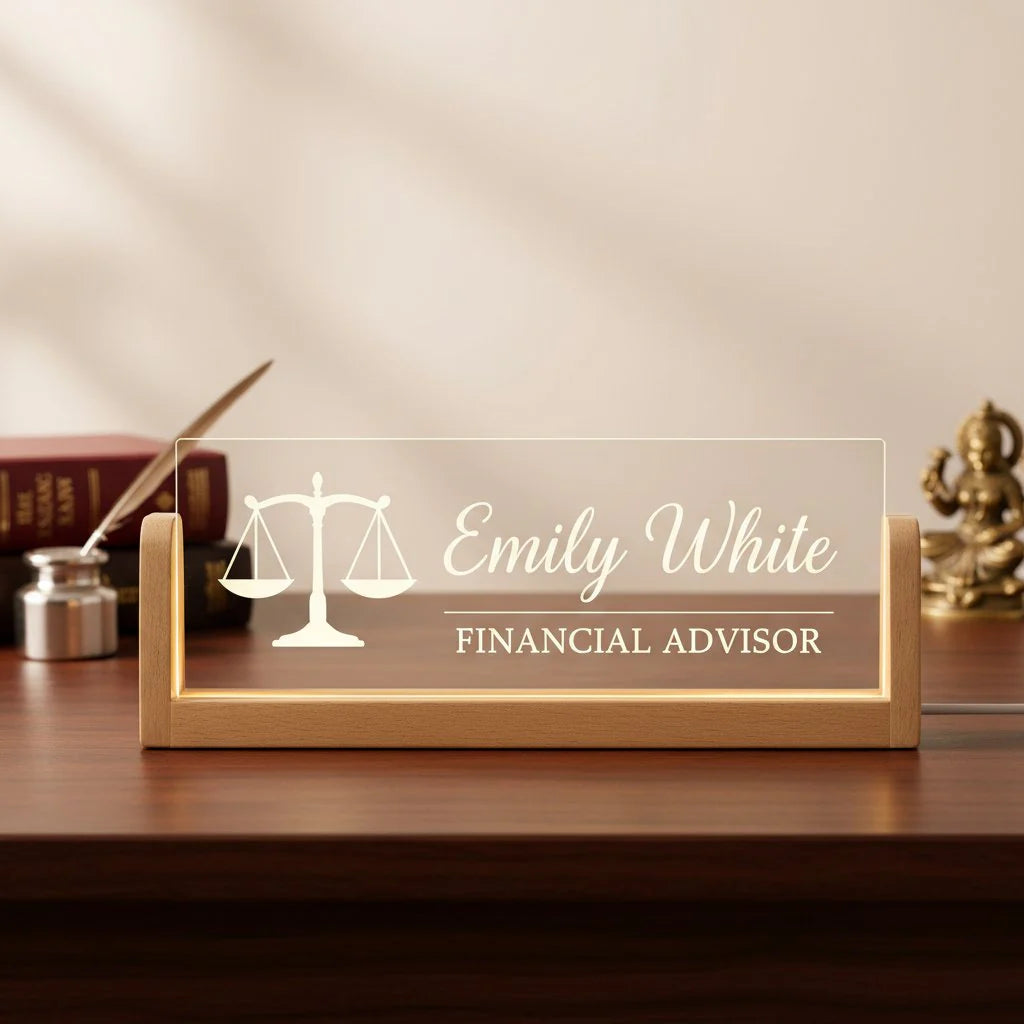 Custom LED Name Plate For Financial Advisors