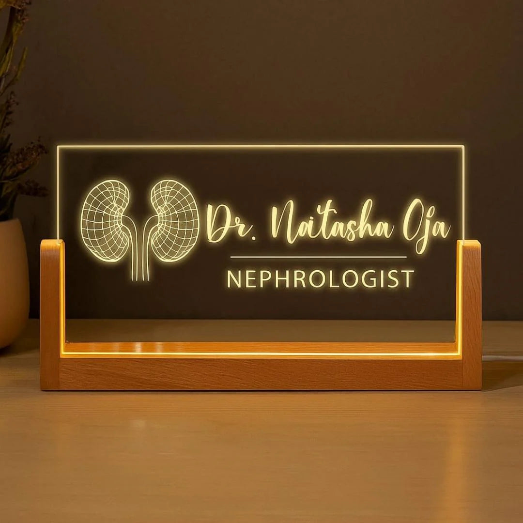 Custom LED Name Plate For Nephrologist Decor