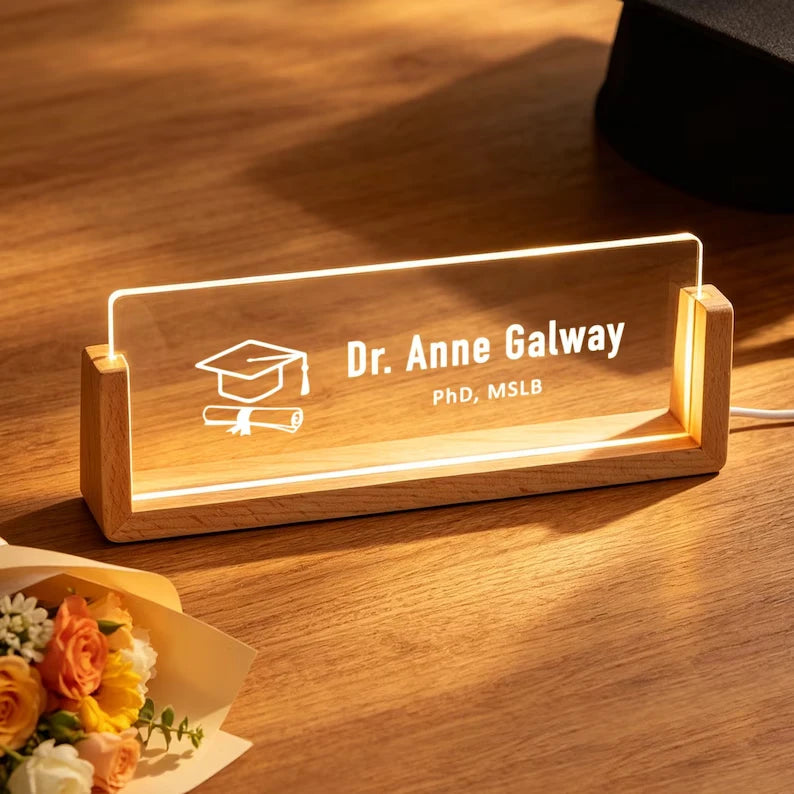 Custom LED Name Plate For PhD Doctor