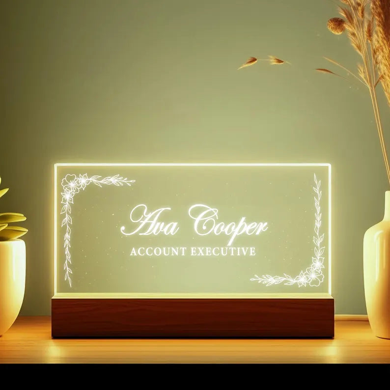 Custom LED Name Plate For Account Executive