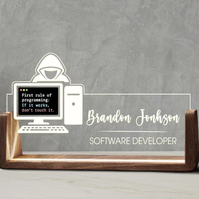 Custom Software Engineer LED Name Plate