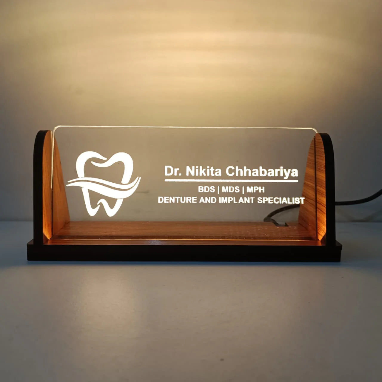 Customised LED Acrylic Desk Name Plate