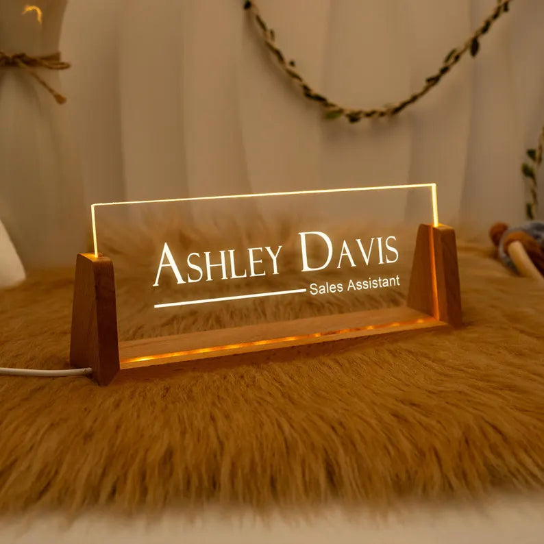 Customized LED Office Desk Name Plate
