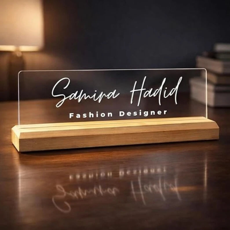 Customized Acrylic Desk LED Name Plate