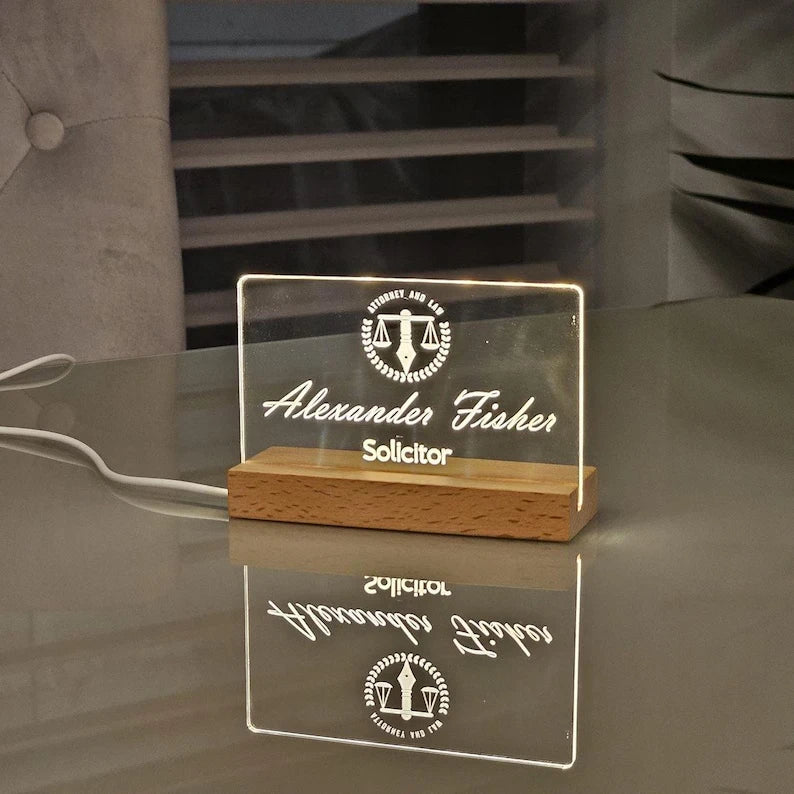 Customized LED Desk Name Plate For Workplace