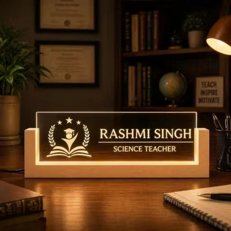 Customized LED Desk Name Plate For Teacher