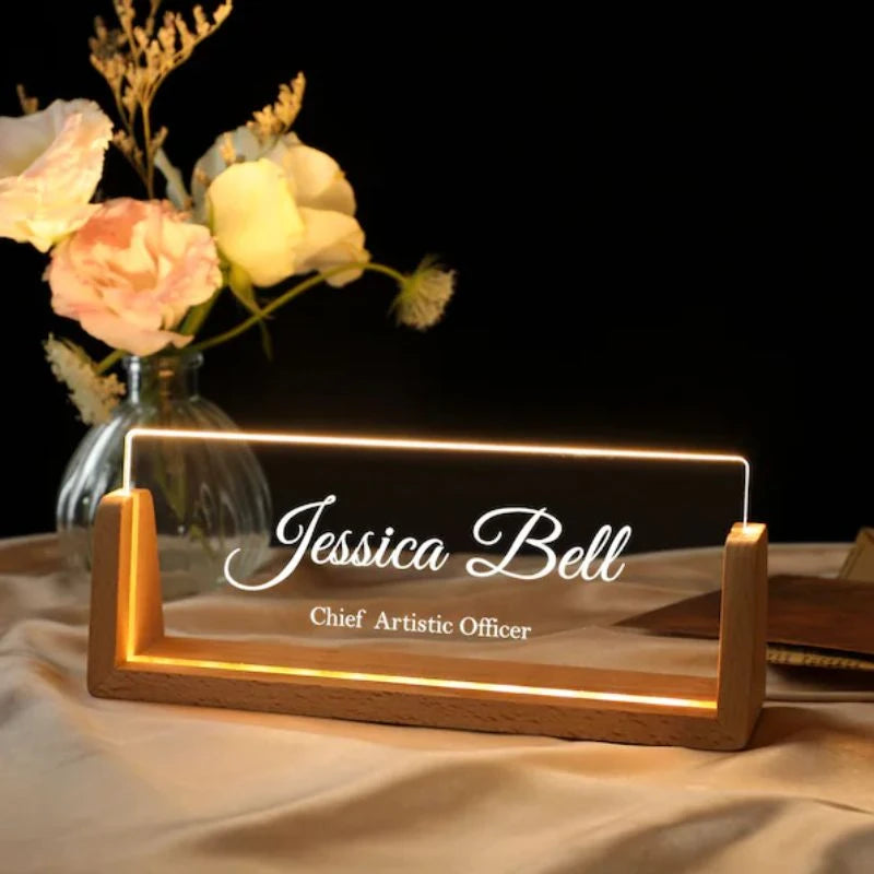 Customized LED Name Plate For Desk By WeHatke
