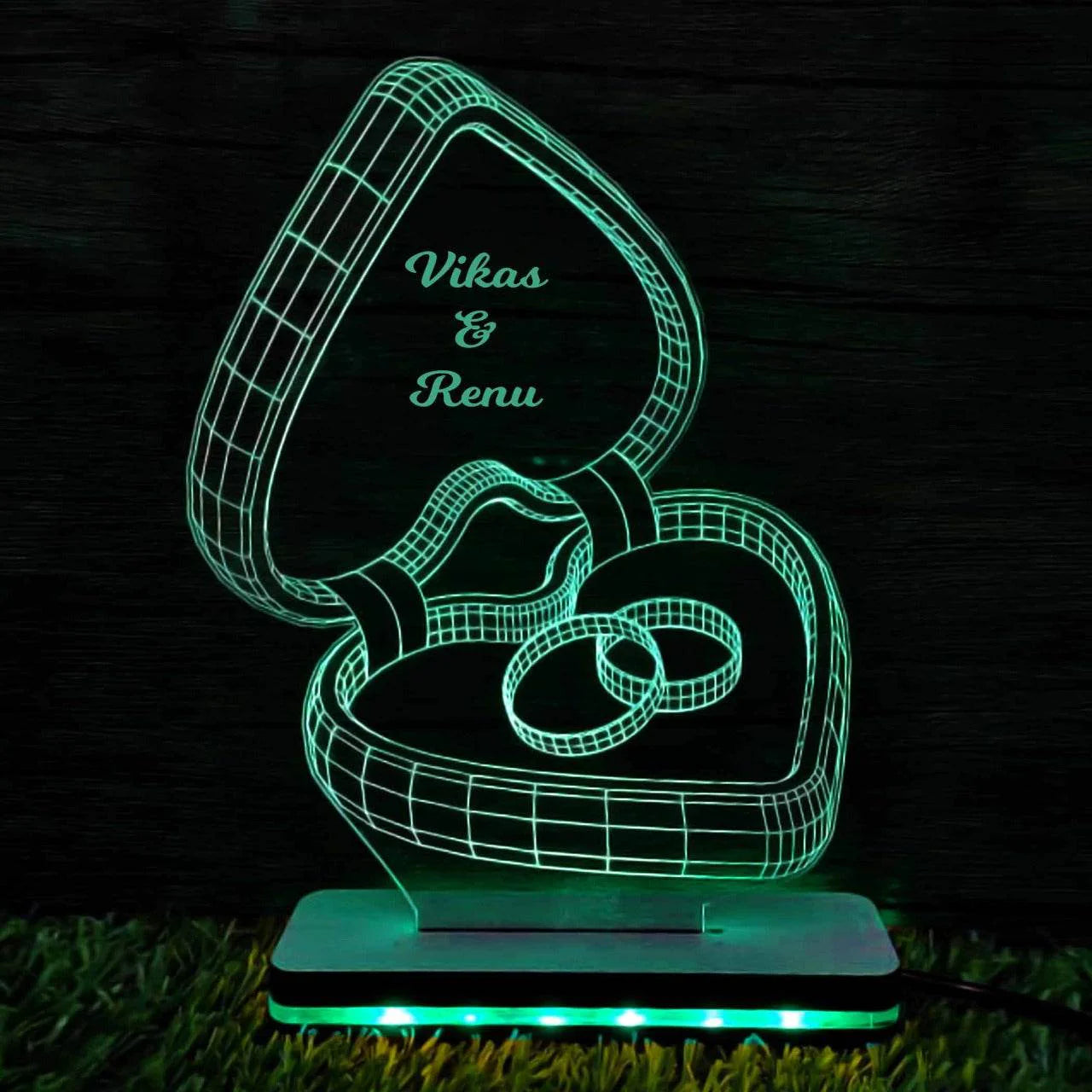Customized Ring 3D Illusion LED Neon Light For Couples