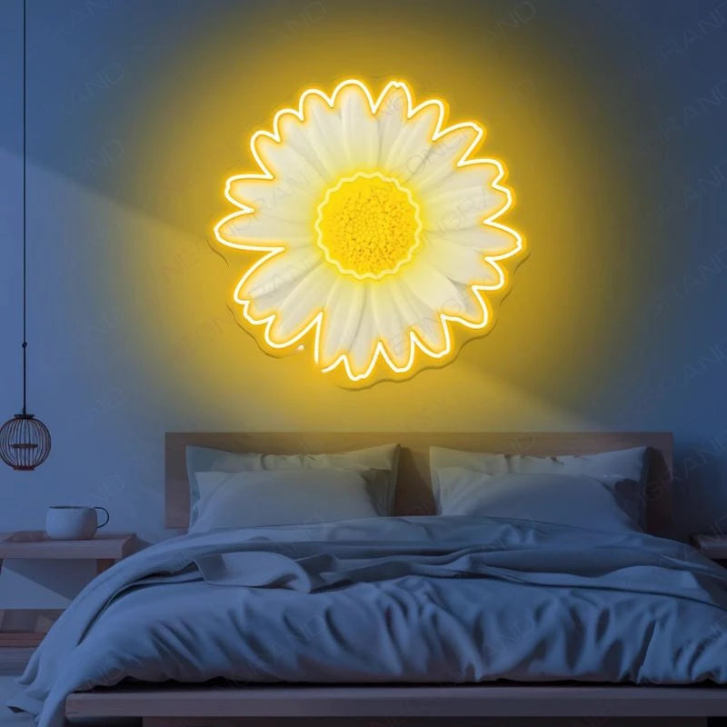 Daisy Flower Neon Sign UV Printed LED Lights