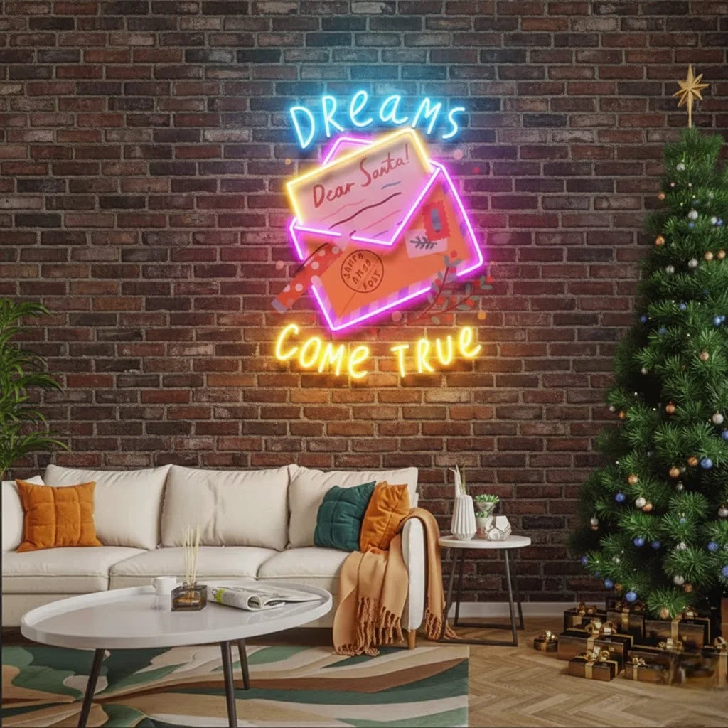 Dear Santa Letter Christmas Custom UV Print LED Neon