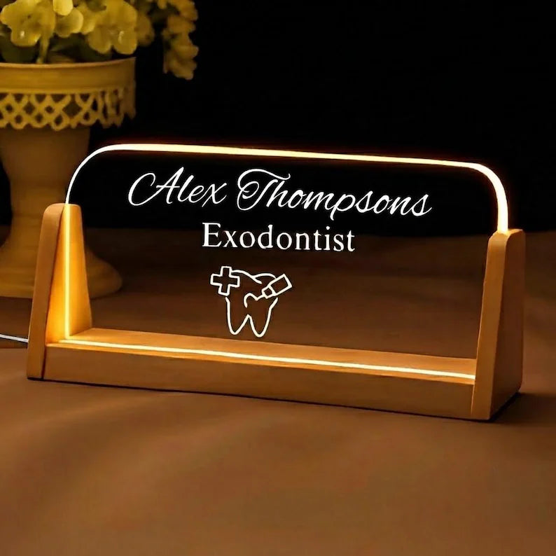 Desk Name Plate LED Sign Acrylic Sign