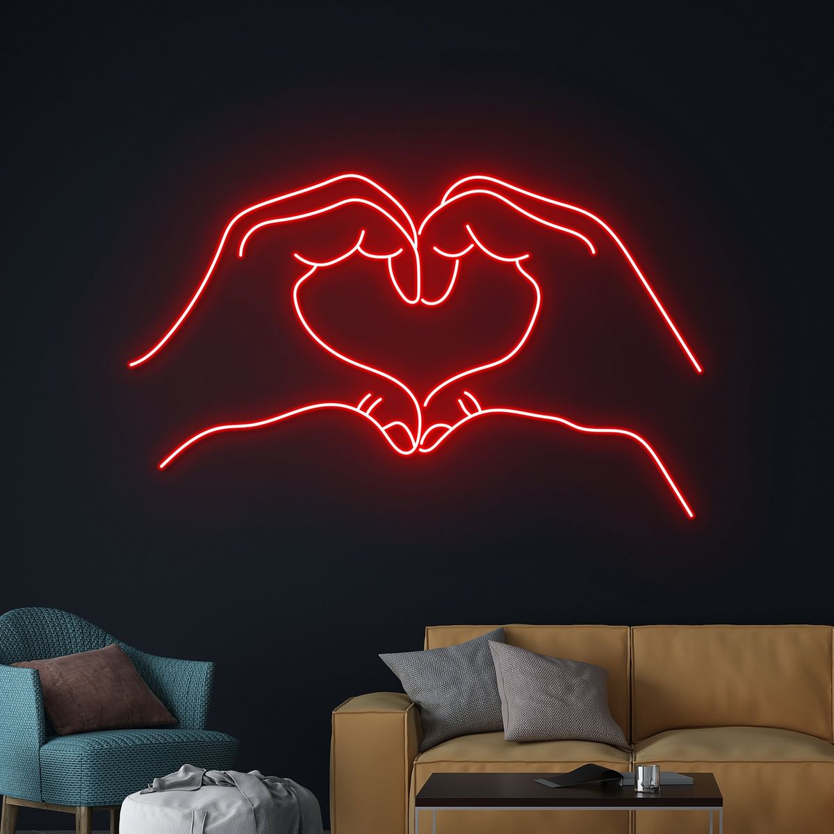 Heart Hand Neon Light Sign