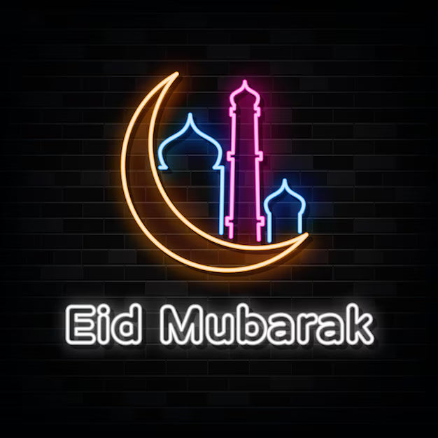 Eid mubarak neon sign design
