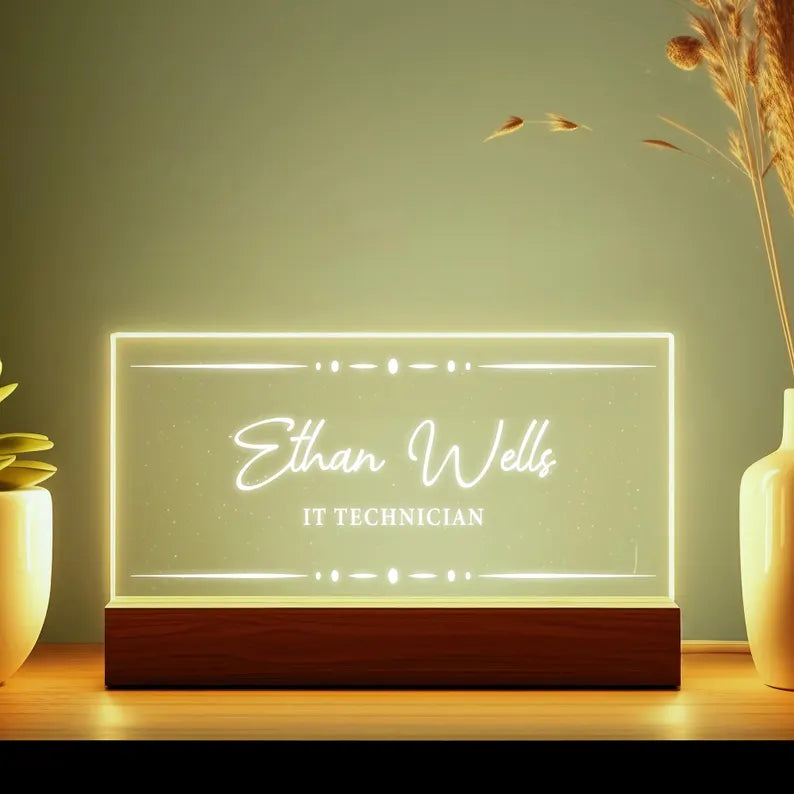 Engraved Name Plate LED Desk Light