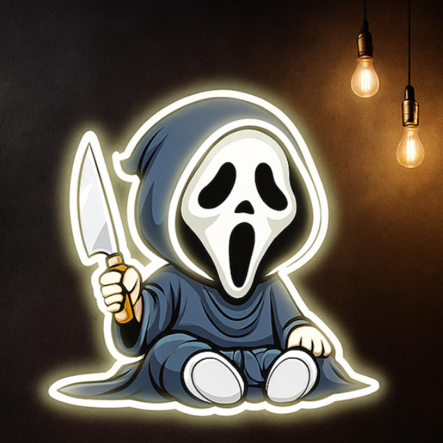 Ghost Art David Neon Sign: Digital Print LED Acrylic