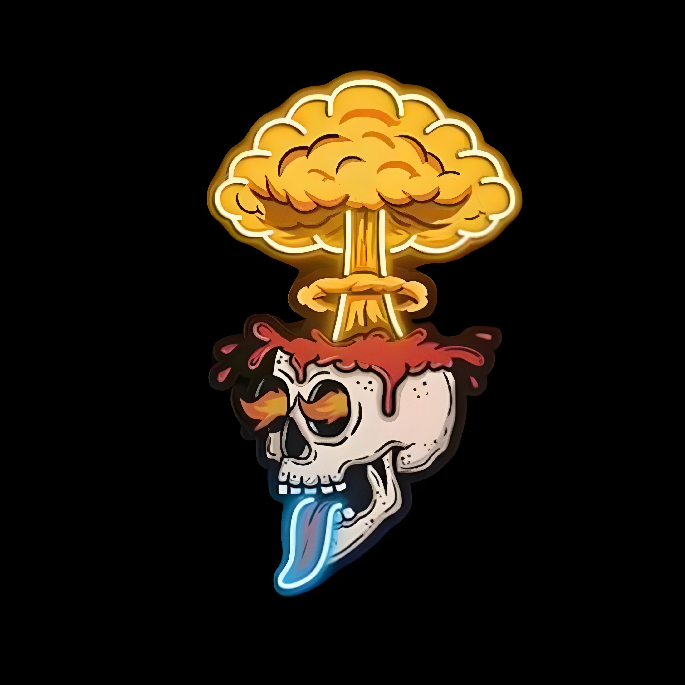 Head Skeleton Digital Printed Neon Sign – LED Wall Art