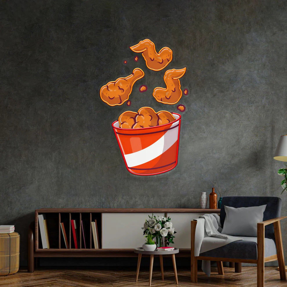Flying Fried Chicken LED Neon Sign