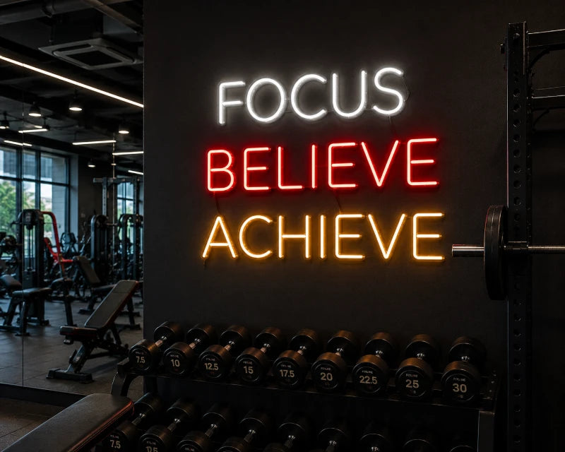 Focus Believe Achieve Neon LED Sign