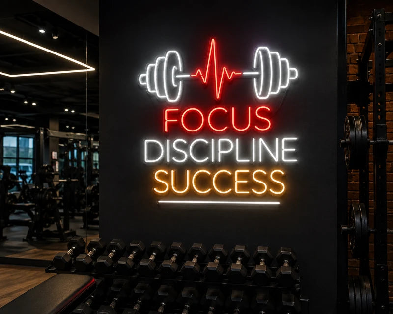Focus Discipline Success Neon LED Sign