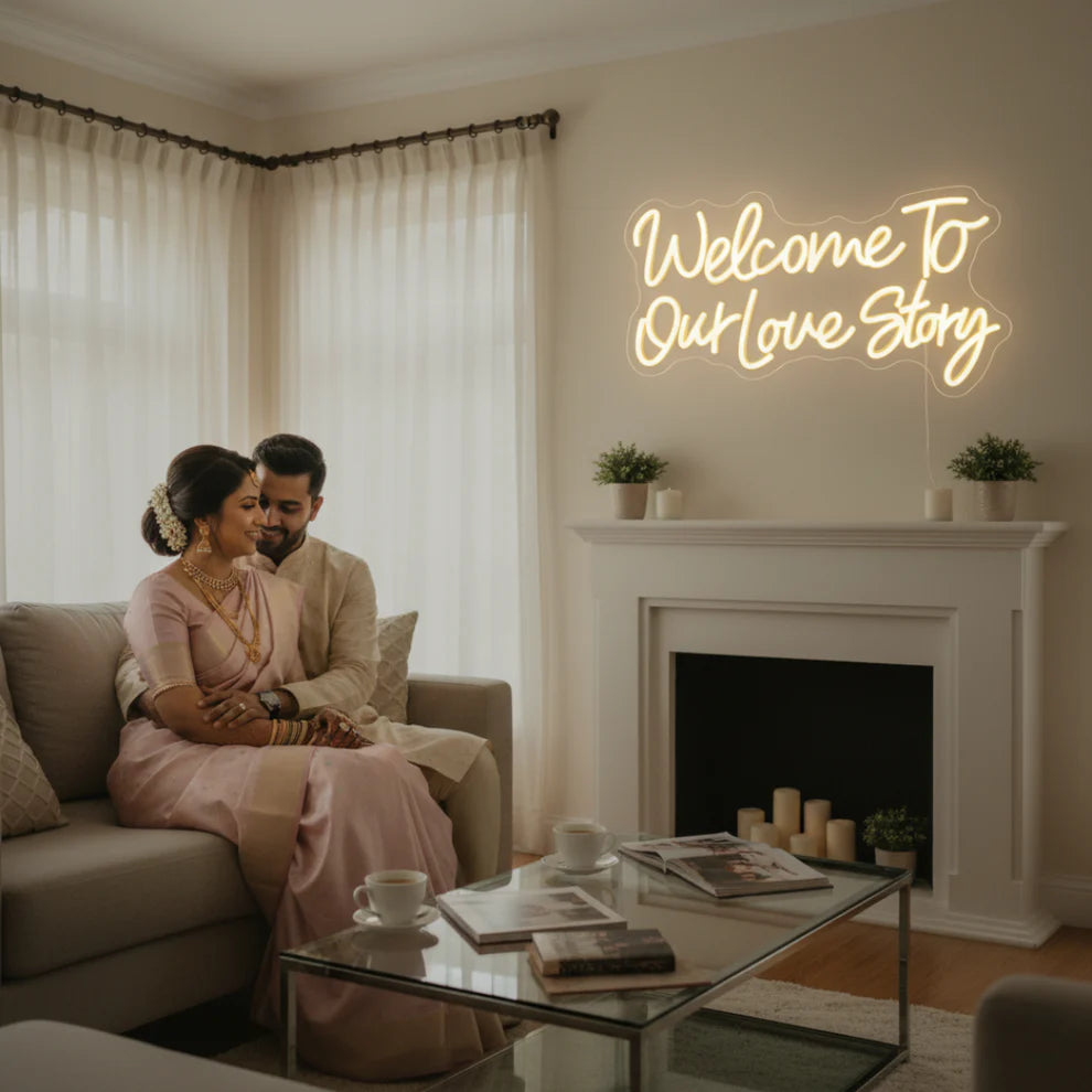 Welcome to Our Love Story Neon Light Decor