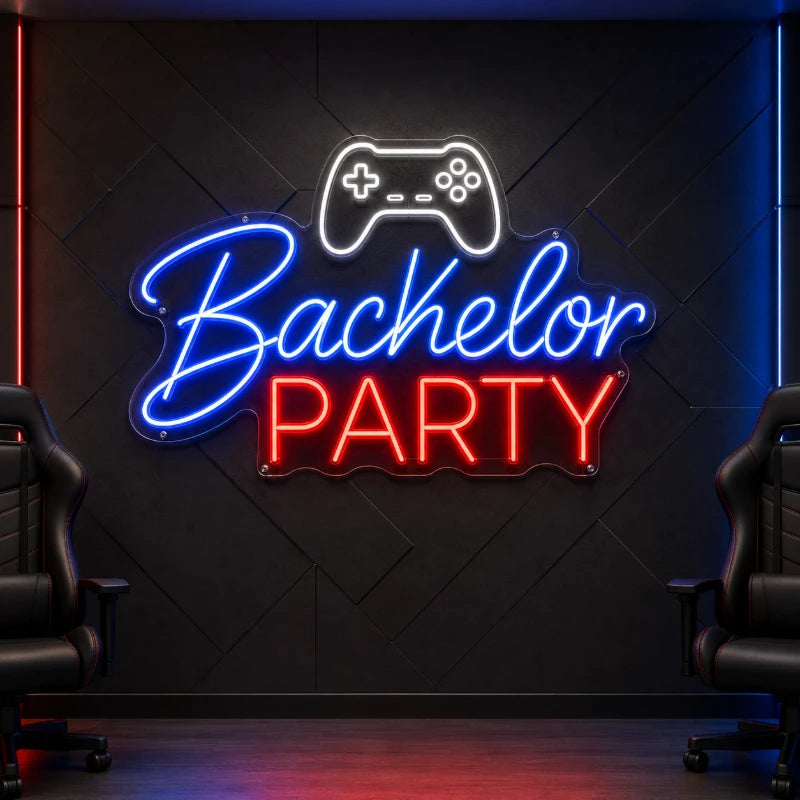 Gaming Lounge Bachelor Party Neon Sign