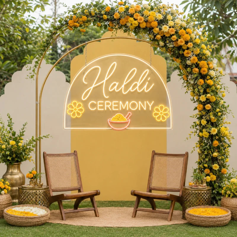 Garden Haldi Ceremony Neon Sign