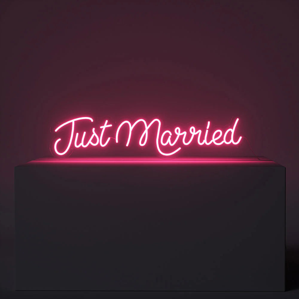 Personalized Just Married Neon Sign for Couples